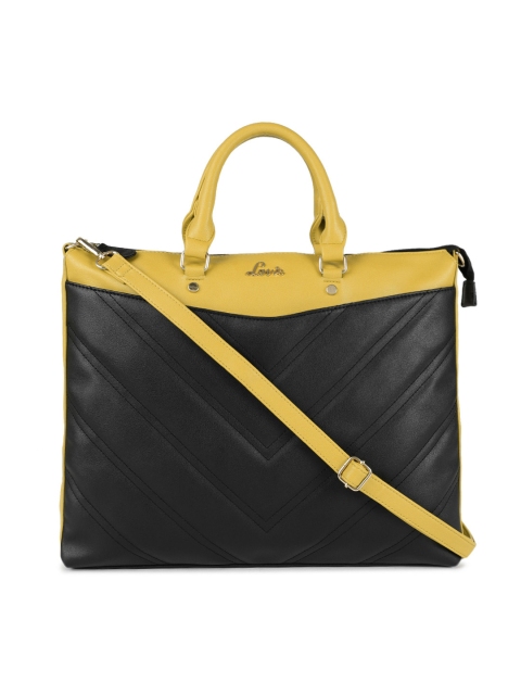 

Lavie Black & Mustard Solid Handheld Bag