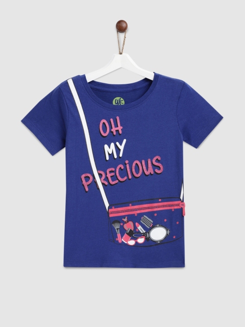 

YK Girls Blue Printed Top