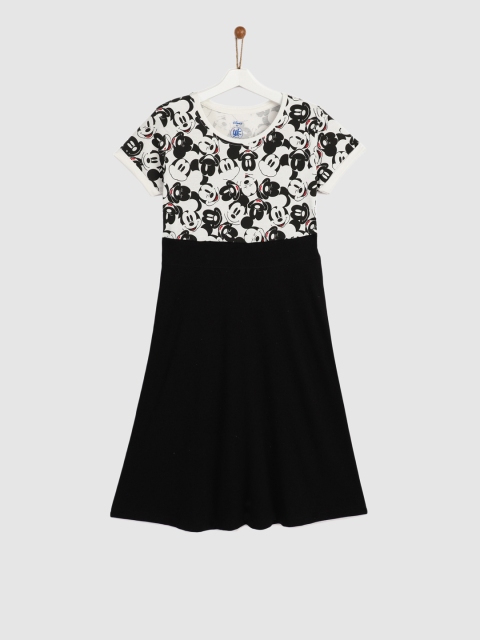 

YK Disney Girls Black Printed A-Line Dress