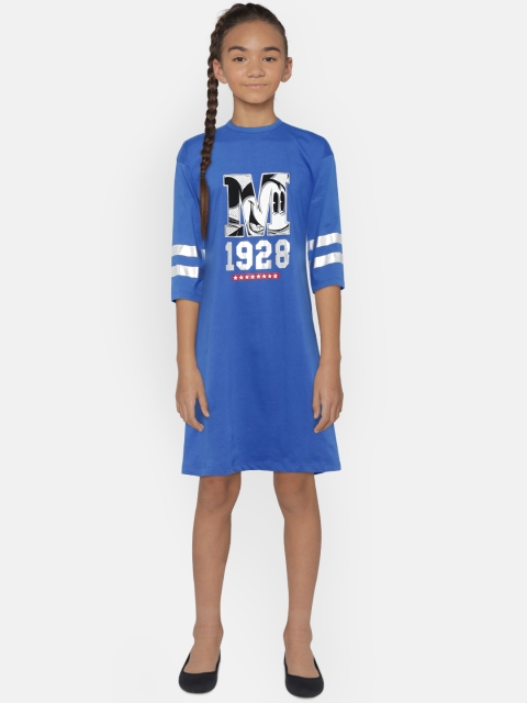 

YK Disney Girls Blue Printed T-shirt Dress