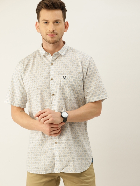 

Allen Solly Men Beige & White Sport Regular Fit Printed Casual Shirt