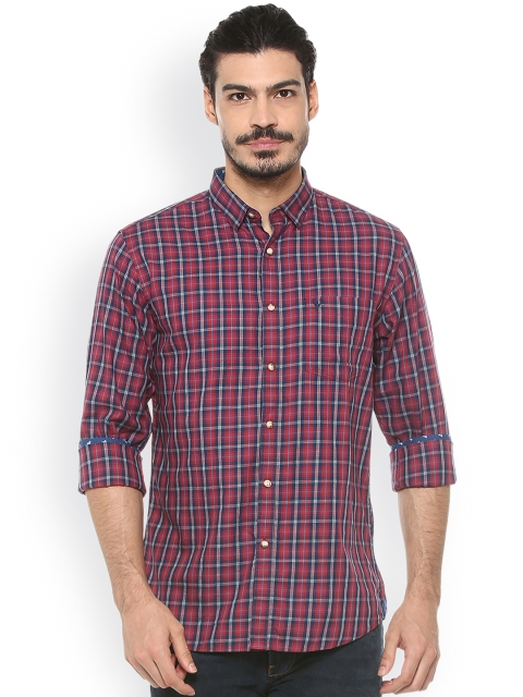 

Allen Solly Men Red & Blue Regular Fit Checked Casual Shirt