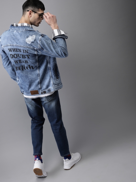 

Moda Rapido Men Blue Washed Denim Jacket