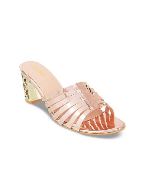 

Metro Women Rose Gold Solid Sandals