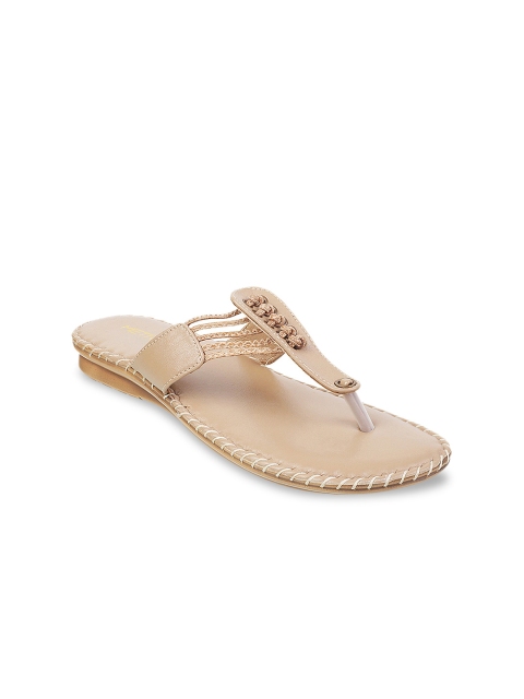 

Metro Women Beige Solid Leather One Toe Flats
