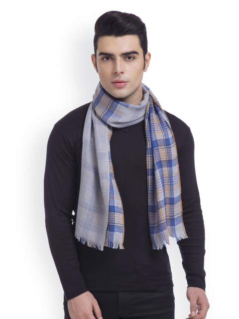 

SHINGORA Men Grey Checked Woollen Muffler