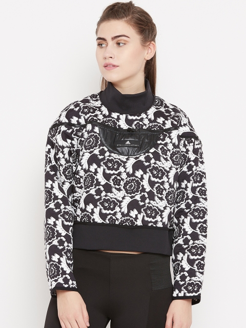

ADIDAS by Stella McCartney Women Black & White Running Self-Design Jacket
