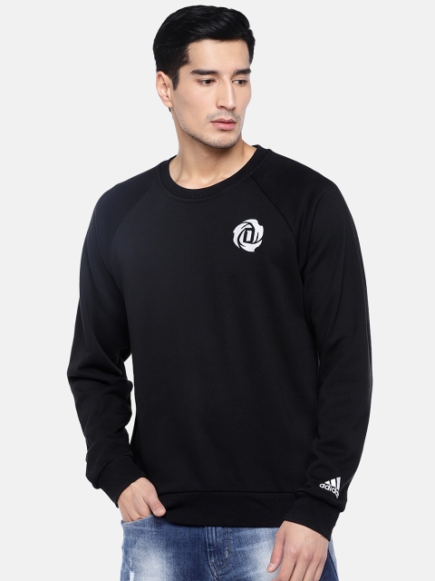 

ADIDAS Men Black Solid Rose Crew Basketball Sweatshirt