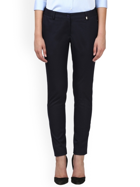 

Park Avenue Women Navy Blue Regular Fit Solid Formal Trousers