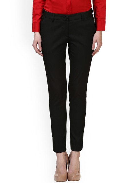 

Park Avenue Women Black Regular Fit Solid Formal Trousers