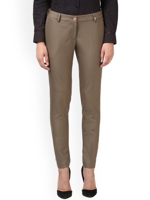 

Park Avenue Women Brown Regular Fit Solid Formal Trousers