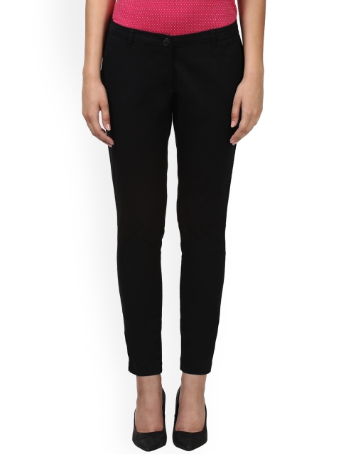 

Park Avenue Women Black Slim Fit Solid Formal Trousers