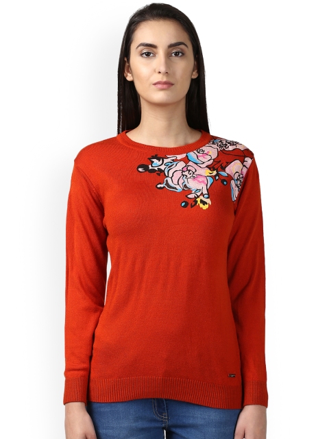 

Park Avenue Women Orange Printed Pullover
