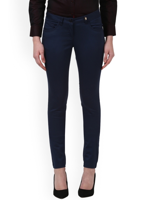 

Park Avenue Women Blue Slim Fit Solid Regular Trousers