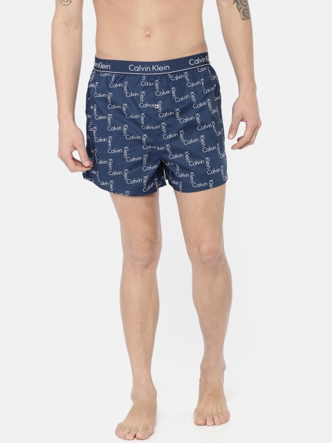 

Calvin Klein Underwear Men Navy Blue Printed Slim Fit Boxers NB15230SL