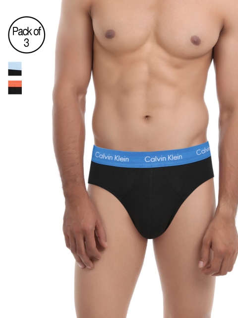 

Calvin Klein Underwear Men Pack of 3 Black Solid Hip Briefs U2661BVC