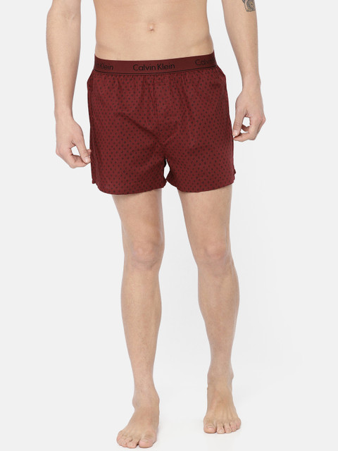 

Calvin Klein Underwear Men Maroon Printed Classic Fit Boxers NB15243YI