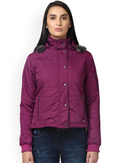 

Park Avenue Women Purple Solid Puffer Jacket