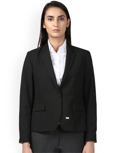 

Park Avenue Women Black Printed Regular Fit Blazer
