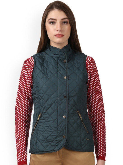 

Park Avenue Women Teal Blue Solid Padded Jacket