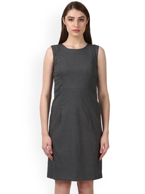 

Park Avenue Women Grey Solid Sheath Dress