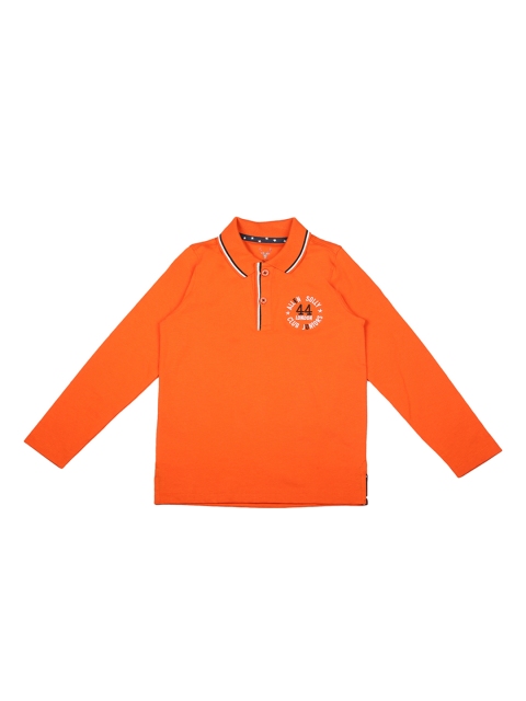 

Allen Solly Junior Boys Orange Printed Polo Collar T-shirt