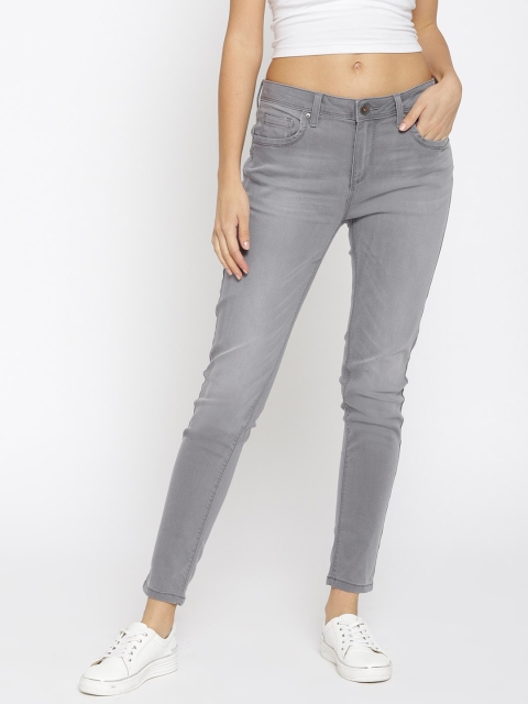 

United Colors of Benetton Women Grey Skinny Fit Mid-Rise Clean Look Stretchable Jeans
