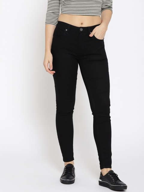 

United Colors of Benetton Women Black Skinny Fit Mid-Rise Clean Look Stretchable Jeans
