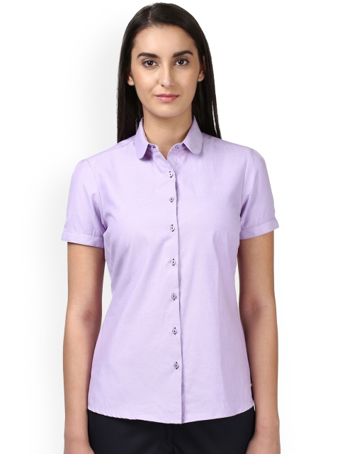 

Park Avenue Women Lavender Solid Formal Shirt