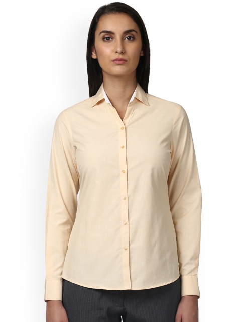 

Park Avenue Women Beige Regular Fit Solid Formal Shirt