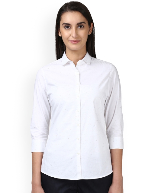

Park Avenue Women White Regular Fit Solid Formal Shirt