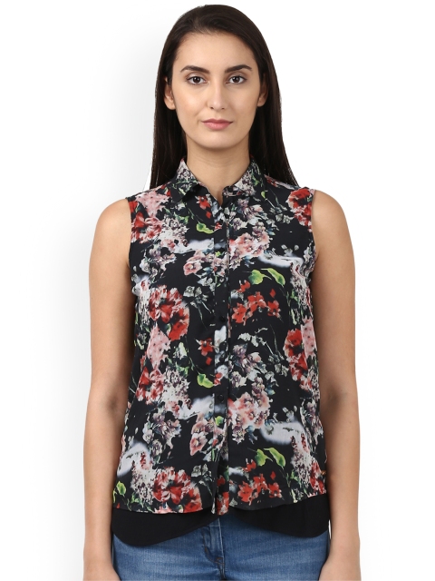 

Park Avenue Women Black Regular Fit Printed Casual Shirt