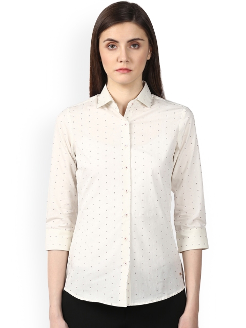 

Park Avenue Women Off-White Regular Fit Printed Casual Shirt