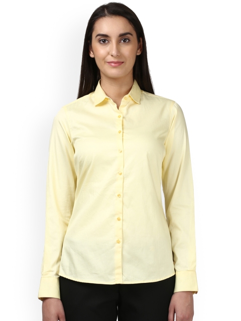 

Park Avenue Women Yellow Printed Formal Shirt
