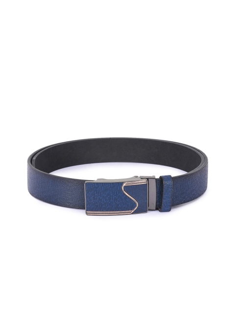 

BuckleUp Men Blue Textured Leather Belt