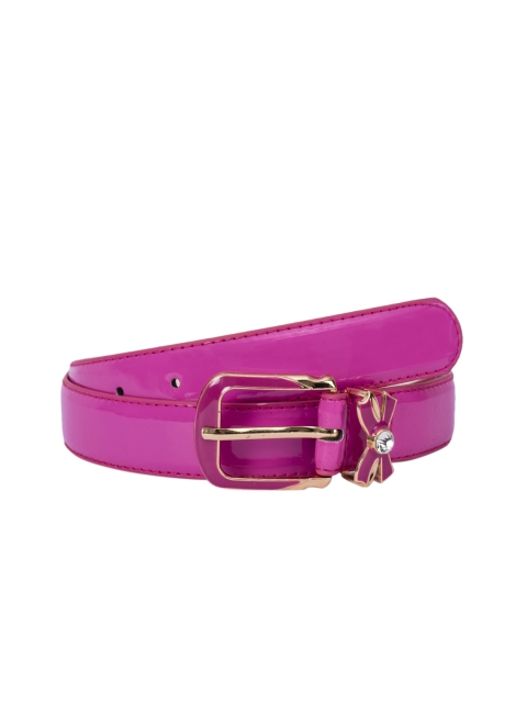 

BuckleUp Women Magenta Solid Synthetic Leather Belt