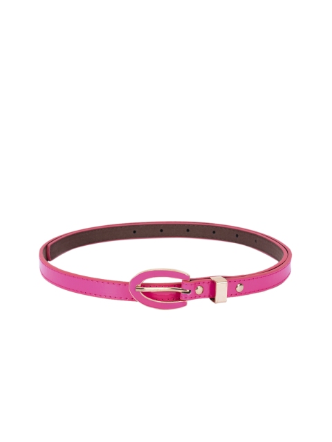 

BuckleUp Women Pink Solid Synthetic Leather Belt