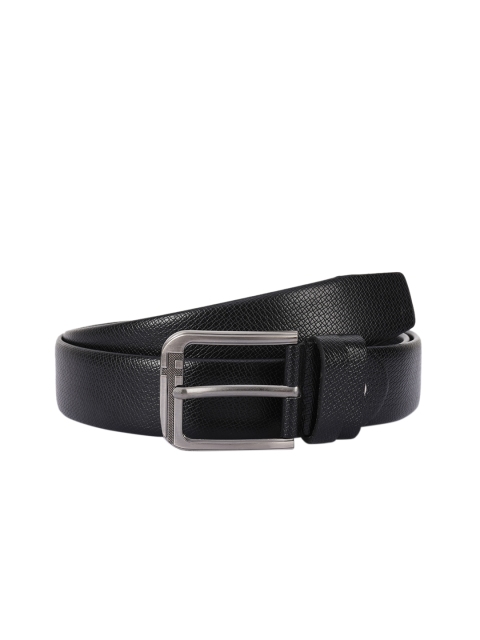

BuckleUp Men Black Textured Leather Belt