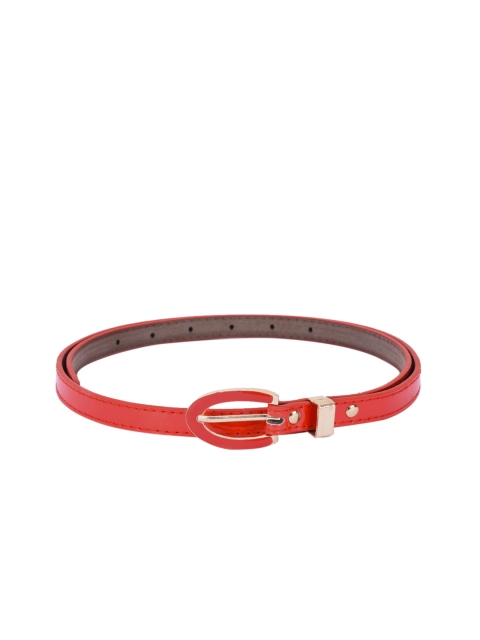 

BuckleUp Women Red Solid Synthetic Leather Belt