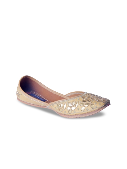 

MSC Women Beige Embellished Mojaris
