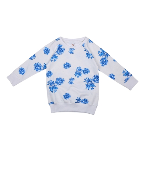 

Allen Solly Junior Girls White & Blue Printed Sweatshirt