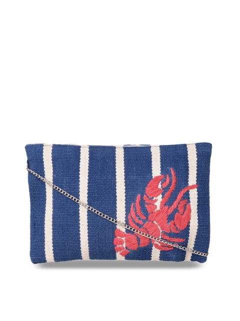 

Diwaah Blue & White Striped Sling Bag