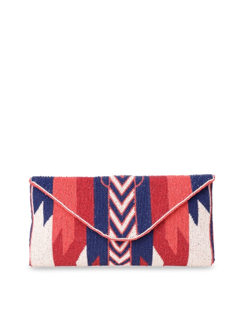 

Diwaah Blue & Red Embellished Clutch