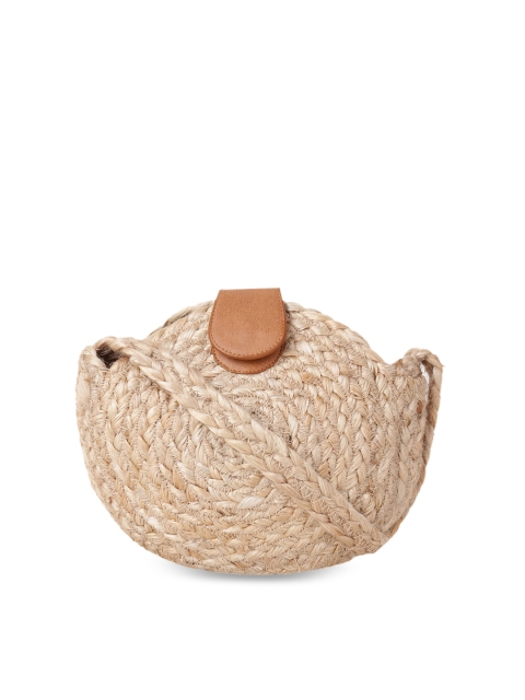 

Diwaah Beige Self Design Sling Bag