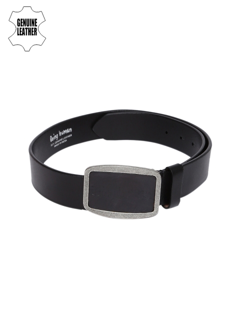 

Being Human Men Black Solid Genuine Leather Belt