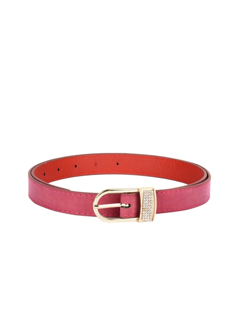 

BuckleUp Women Pink Solid Synthetic Leather Belt