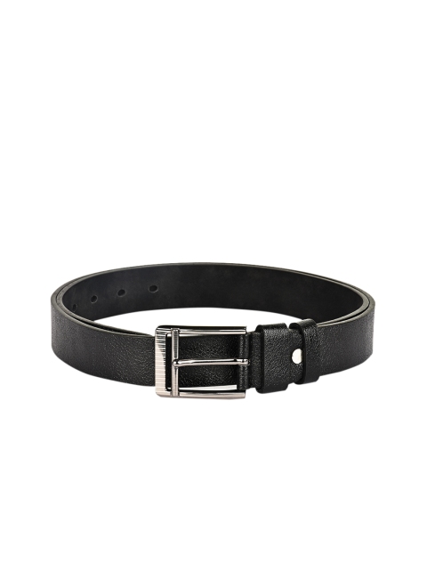 

BuckleUp Men Black Solid Leather Belt