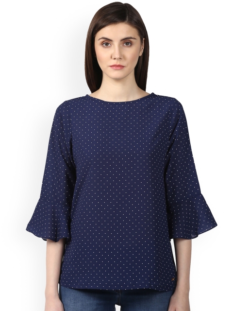 

Park Avenue Women Blue & White Printed Top