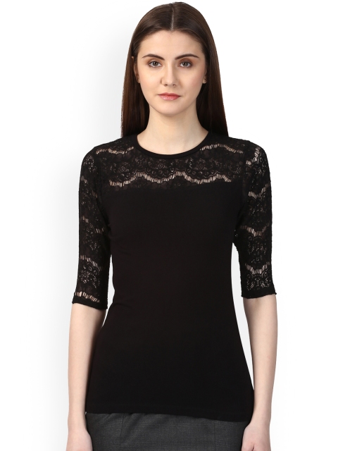 

Park Avenue Women Black Self Design Top