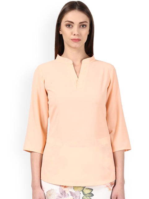 

Park Avenue Women Peach-Coloured Solid Top